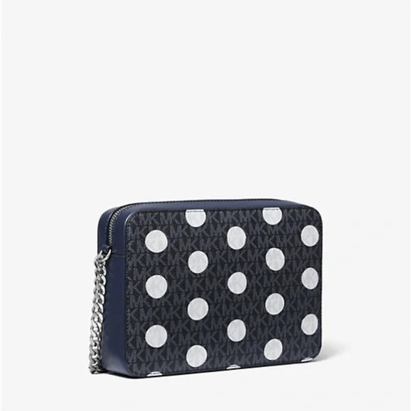 Michael Kors Blue and White Polka Dot Crossbody Bag - Picture 3 of 6